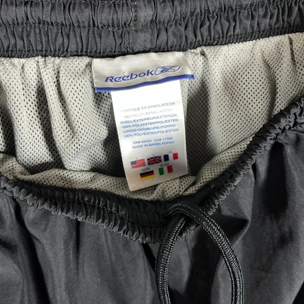 VTG 90s Reebok Mens Track Pants Lined Windbreaker Ankle Zip Baggy Gym Size Large